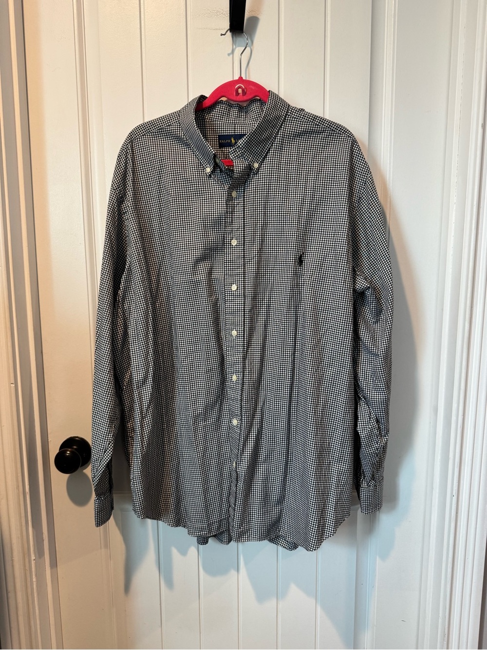 Ralph Lauren Men’s Black and White Mini Gingham Button-Down Shirt